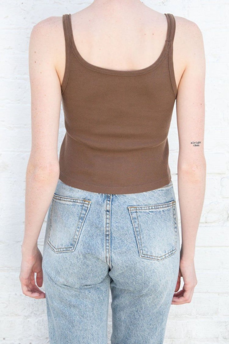 Debardeur Brandy Melville Beyonca Crop Marron | SNY-37753028